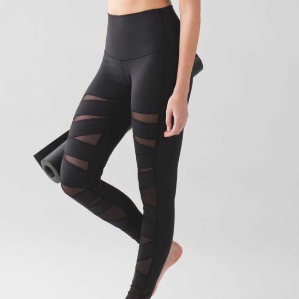 Lululemon Wunder Under Pant Tech Mesh Sz 8